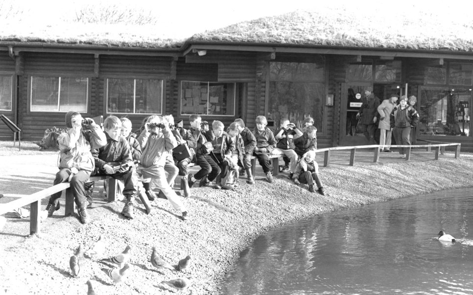 School children in front of the Discovery Hide.jpg